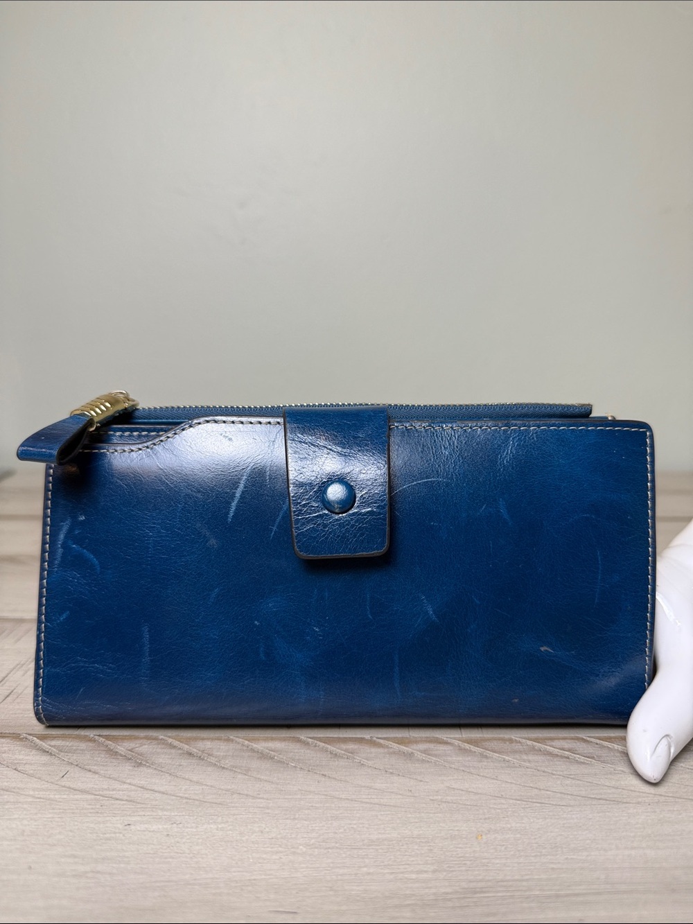 Teal Blue Italian Leather Wallet from Venice Italy